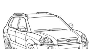 Livre à colorier Hyundai Tuscon à imprimer
