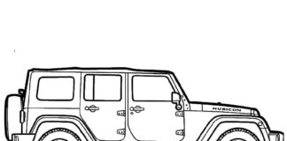 Jeep Rubicon coloring book to print