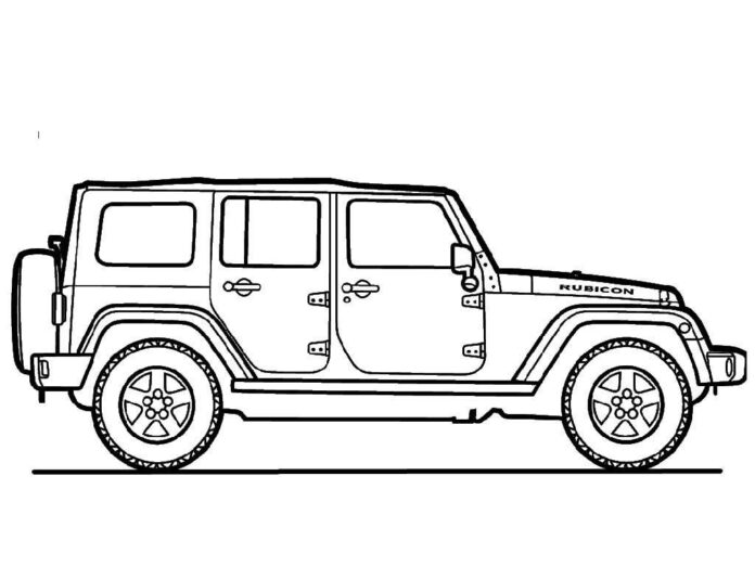 Jeep Rubicon nyomtatható kifestőkönyv