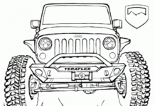 Libro da colorare Jeep Wrangler da stampare