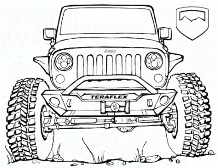 Omalovánky Jeep Wrangler k vytisknutí
