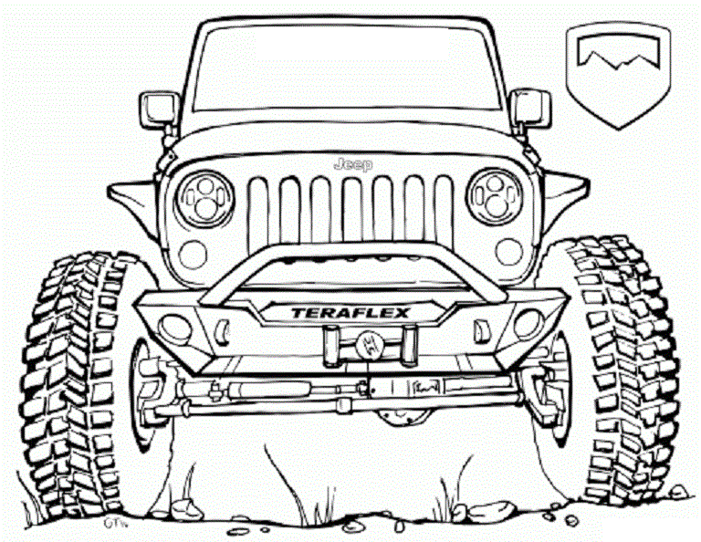 Libro da colorare Jeep Wrangler da stampare