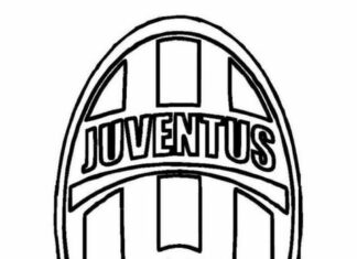 Juventus Torinon vaakuna värityskirja tulostusta varten