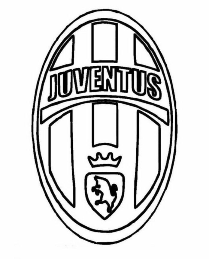 Libro para colorear con el escudo de la Juventus de Turín
