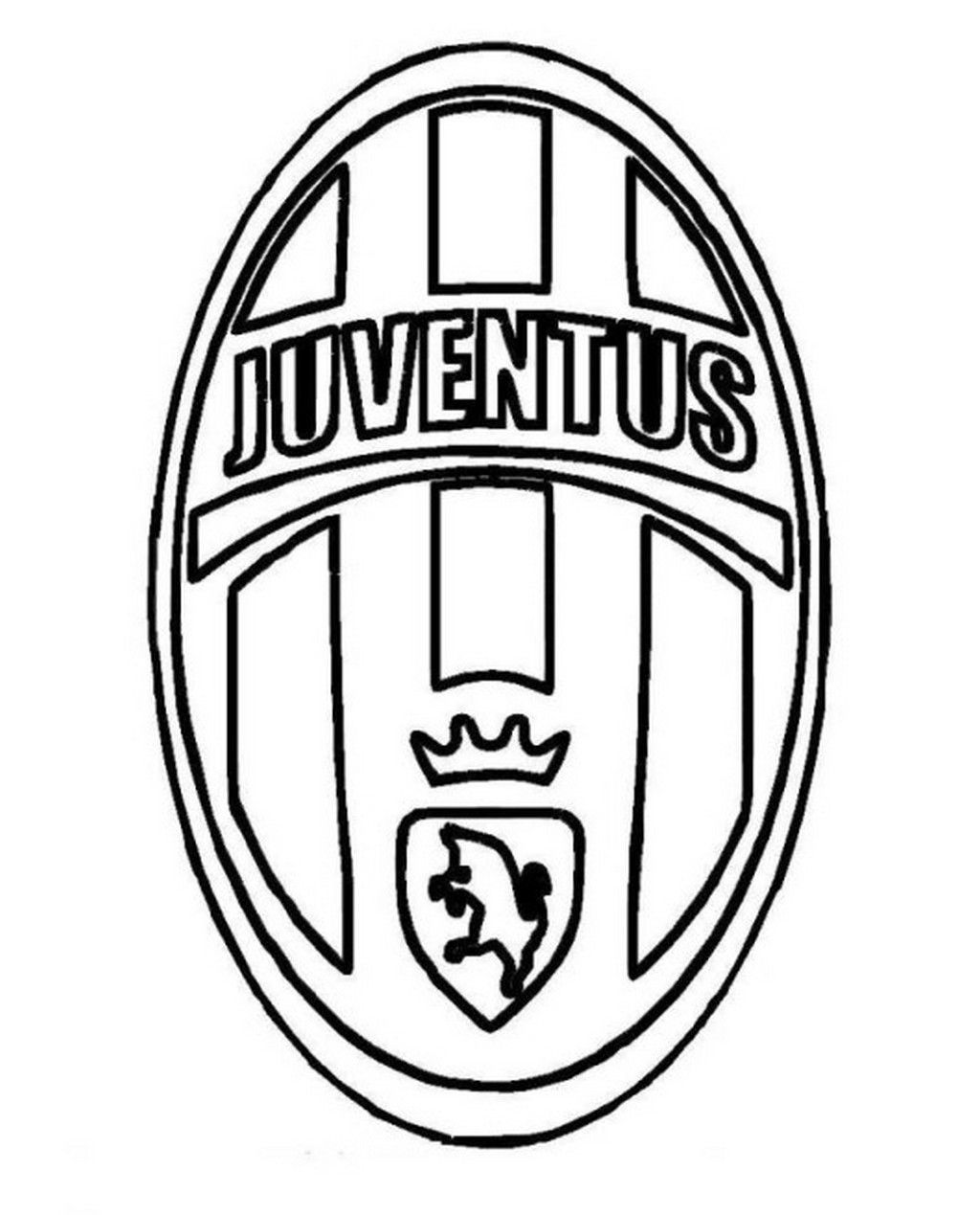 Livre de coloriage de l'écusson de la Juventus Turin à imprimer
