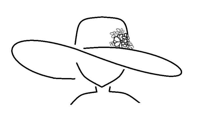 女性用帽子プリント画像