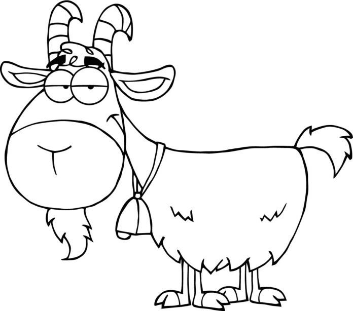 Goat with beard coloring book to print