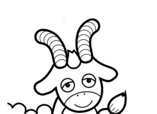 Happy goat coloring book to print