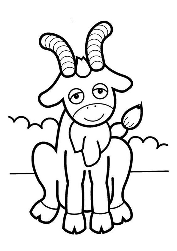 Livre à colorier "Chèvre heureuse" à imprimer
