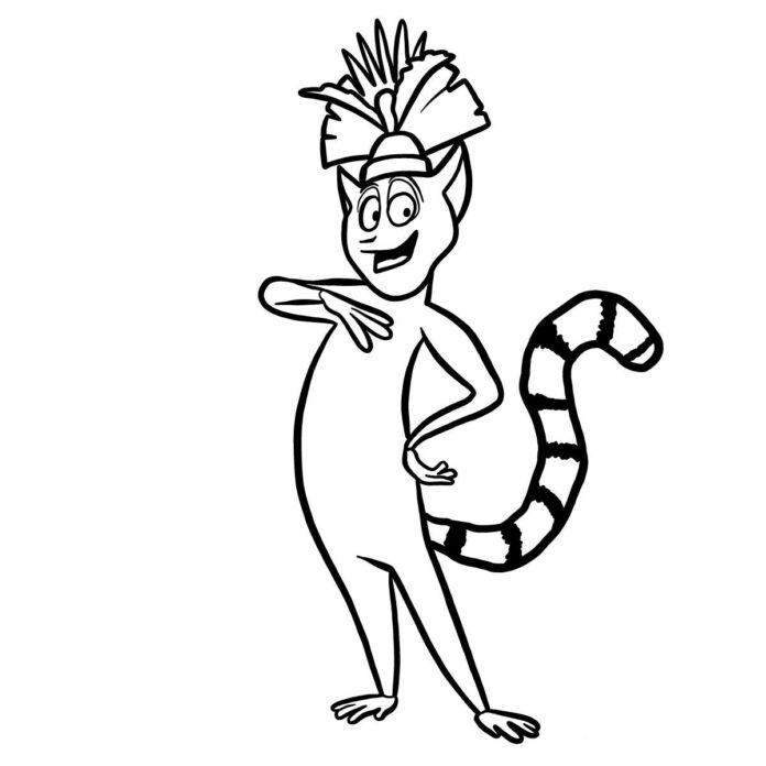 lemur Julian kolorowanka obrazek do dtukowania