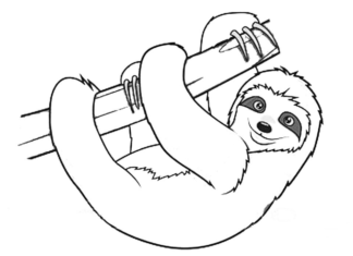 Lazy sloth coloring book to print