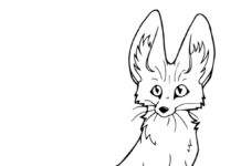 Peaceful fox coloring book to print