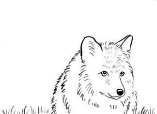 Sneaking fox coloring book to print