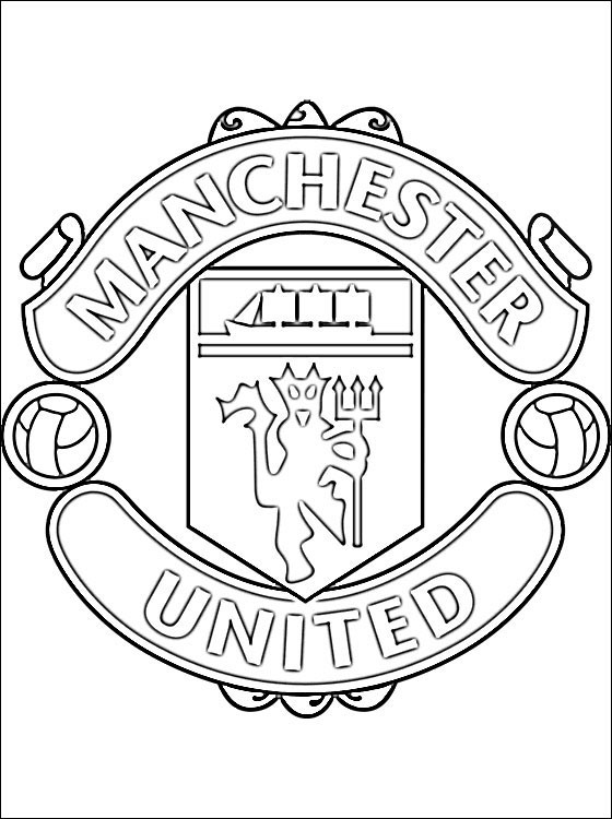 Libro para colorear con el escudo del Manchester United para imprimir