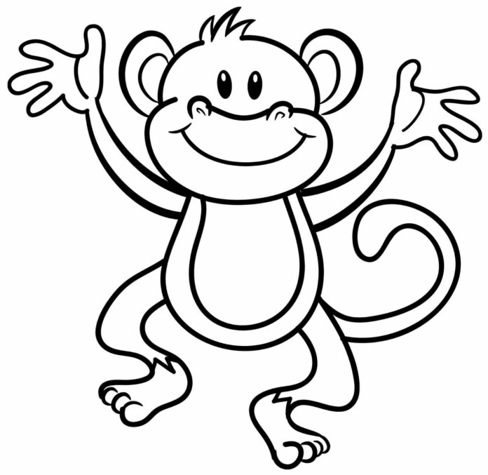 Tündérmese majom nyomtatható színezőkönyv