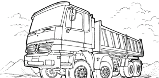 Mercedes Actros Ciężarówka obrazek do drukowania