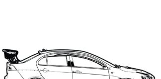 Mitsubishi Evo X coloring book to print