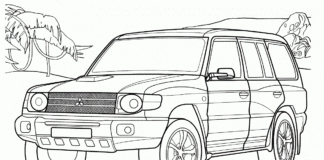 Mitsubishi Pajero II coloring book to print