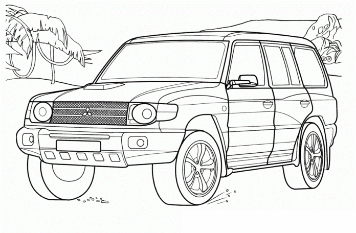 Livre à colorier Mitsubishi Pajero II à imprimer