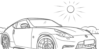 Nissan 370 Z omaľovánka na vytlačenie