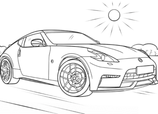 Nissan 370 Z colouring book to print