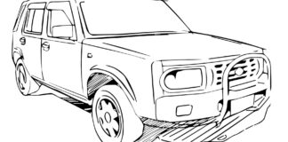 Nissan old jeep coloring book to print