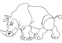 Bad næsehorn malebog til udskrivning