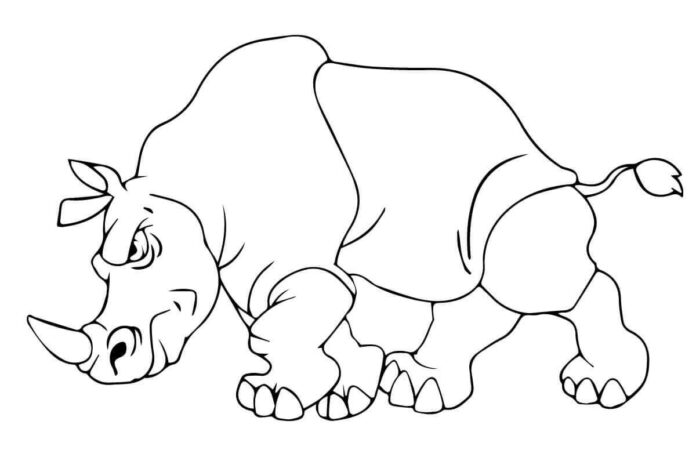 Bad rhino coloring book to print