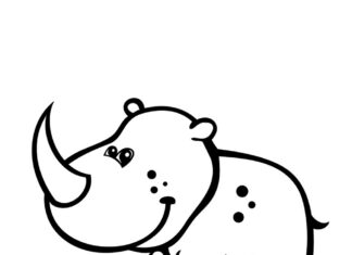 Livre de coloriage de rhinocéros mignons à imprimer