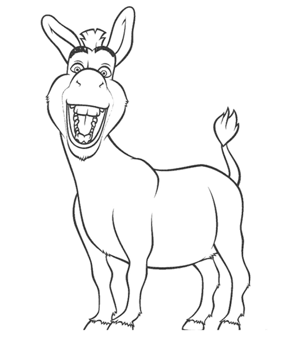 Colouring book Donkey from the cartoon Shrek to print and online.