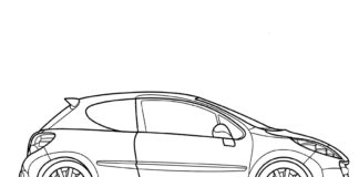 Peugeot 207 coloring book to print