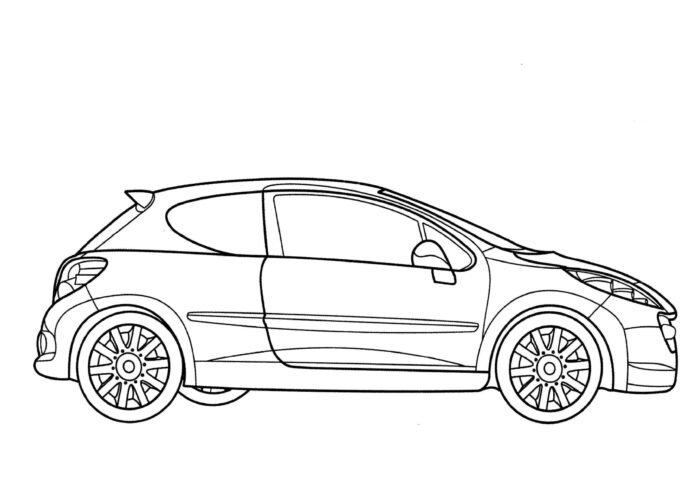 Peugeot 207 coloring book to print
