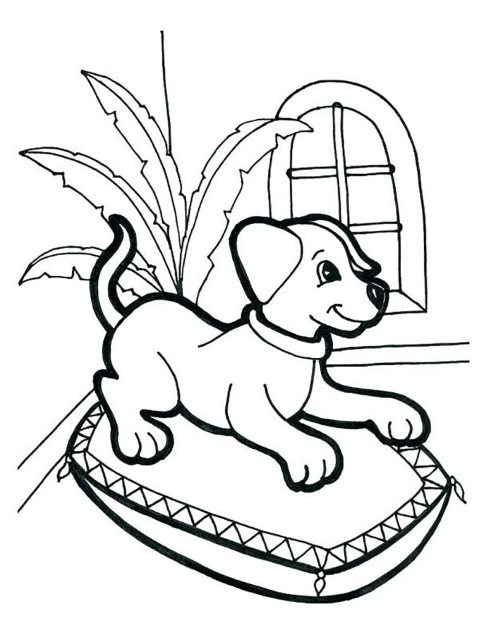 Little dog coloring book to print