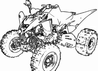 Quad for kids coloring book to print