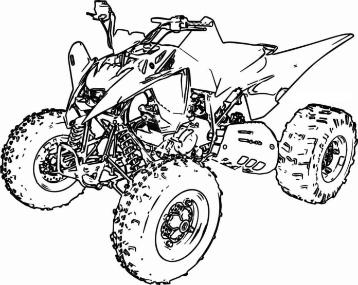 Quad for kids coloring book to print
