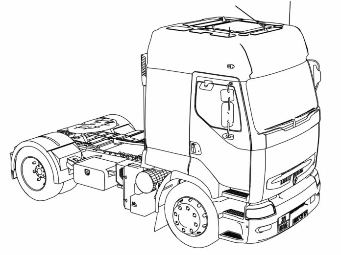 Renault Truck coloring book to print