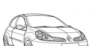 Livro para colorir Renault Clio para imprimir