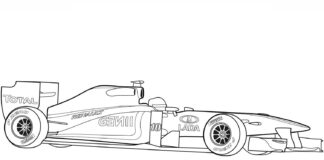 Renault R31 race car coloring book to print