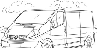 Renault Traffic coloring book to print