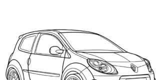 Renault Twingo színezőkönyv nyomtatáshoz