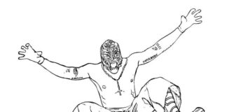 Rey Mysterio Wrestling coloring book to print