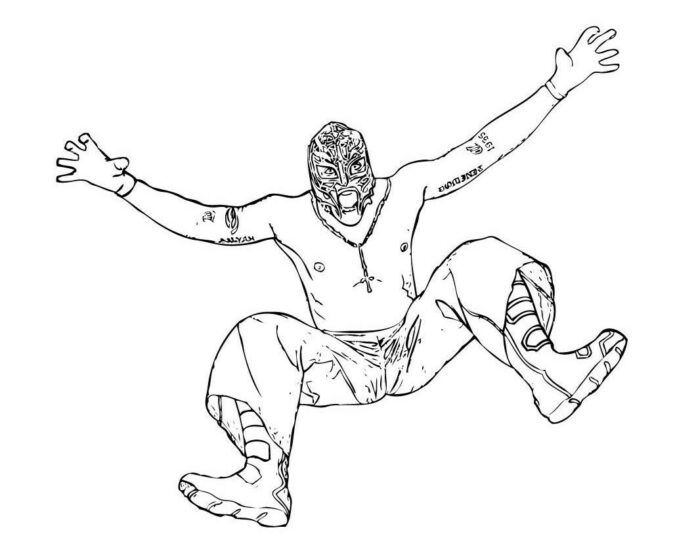 Rey Mysterio Wrestling színezőkönyv nyomtatáshoz