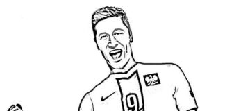 Robert Lewandowski livro para colorir para imprimir