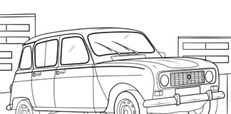 Libro para colorear de Stray Renault 4 para imprimir