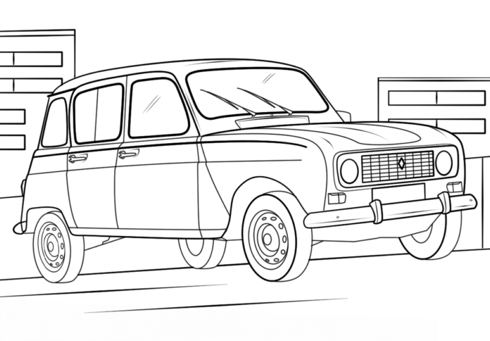 Stray Renault 4 coloring book to print