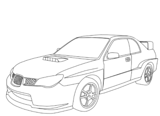 Libro para colorear del Subaru wrx para imprimir