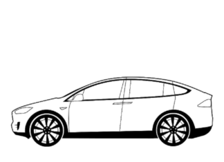 Tesla X färgläggningsbok för utskrift