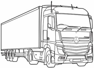 Lastbil mercedes Actros billede til udskrivning