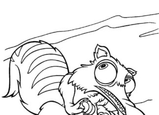 Fairy squirrel coloring book to print