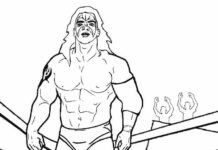 WWE Warrior coloring book to print